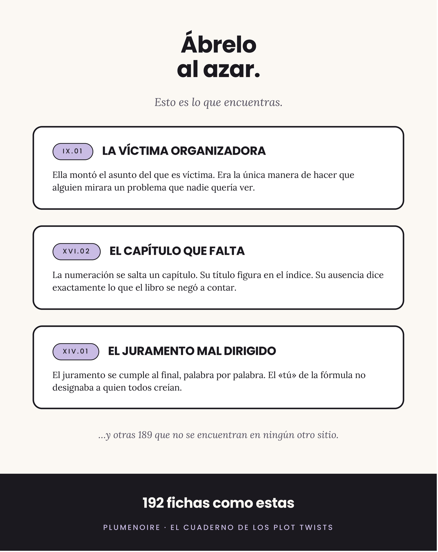 El Cuaderno de los Plot Twists — 192 giros originales